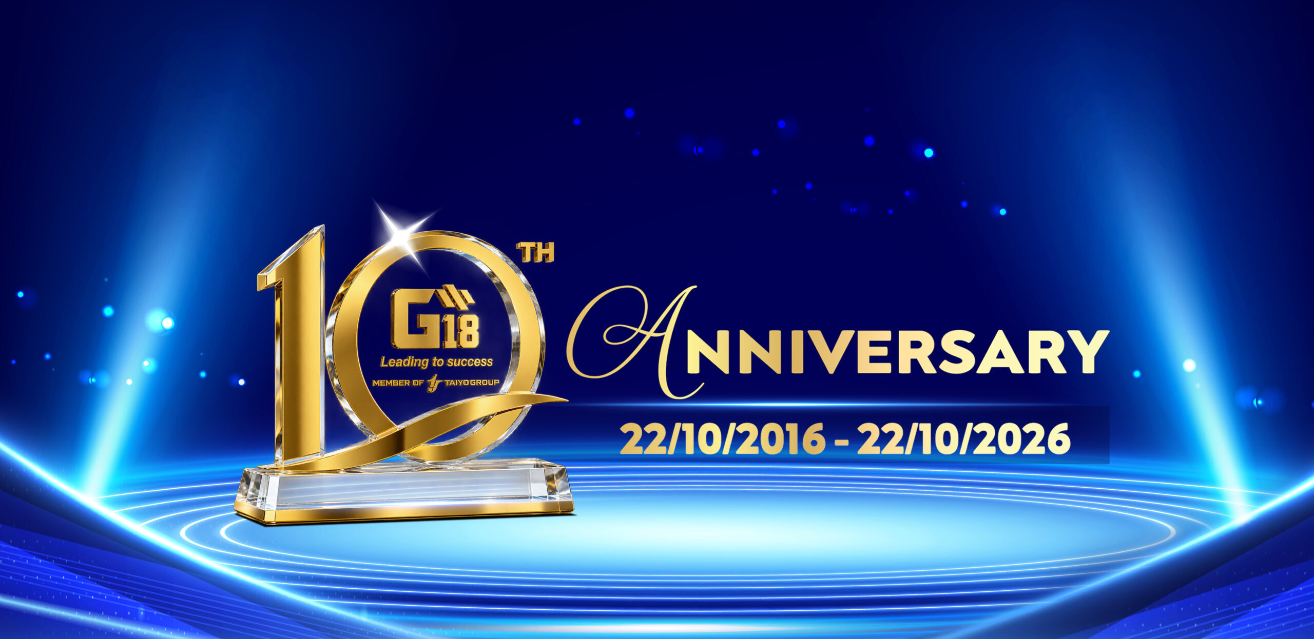 Banner website G18 10 năm thành lập